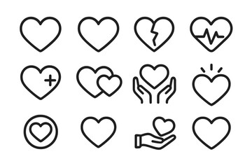 Poster - Minimalist heart icon set on textured background for modern design projects