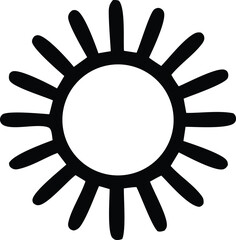 Poster - A simple black and white graphic icon representing the sun with a circular center and radiating rays