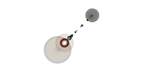 Poster - Abstract concentric circles and spheres with subtle color gradients isolated on transparent background