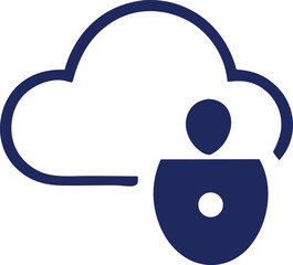 Poster - Abstract representation of a person within a cloud shape symbolizing cloud computing and user identity management