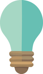 Poster - A minimalist illustration of a light bulb divided into two distinct shades of teal symbolizing new ideas and innovation
