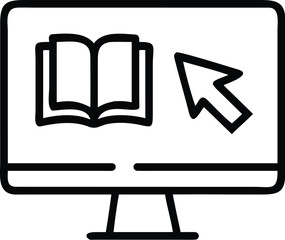 Fototapete - Computer monitor with open book and cursor icon screen