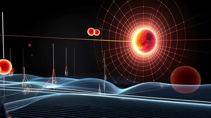 Poster - Exploring the intricate patterns of quantum particles and energy waves in a stunning abstract visualization