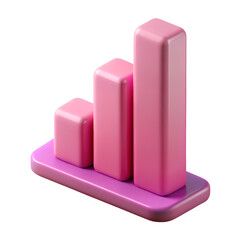 Poster - 3D Pink Bar Graph Icon