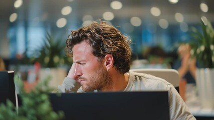 Poster - Focused Professional Working in a Modern Office Setting Generative AI
