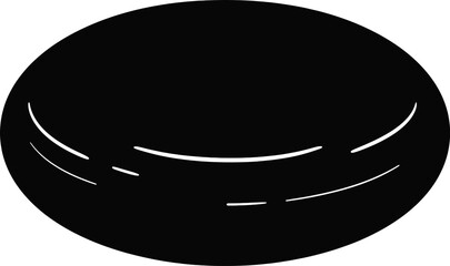 Poster - An abstract design featuring curved white lines on a black oval background, creating a minimalist and modern aesthetic.
