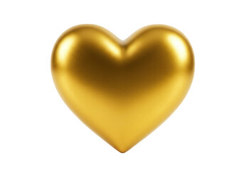 Poster - A gleaming golden heart is isolated on a transparent background, symbolizing love and affection