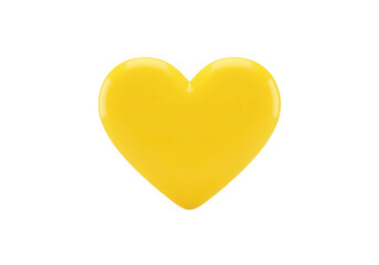 Poster - A bright yellow heart shape shines against a clean transparent background, symbolizing love and affection