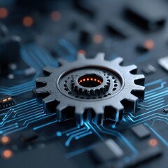 Poster - Gear on circuit board