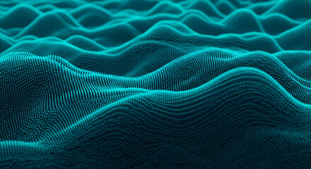 Aufkleber - Teal textured surface, flowing wave pattern, composed of small dots, creating a dynamic, abstract design suitable for digital backgrounds or presentations