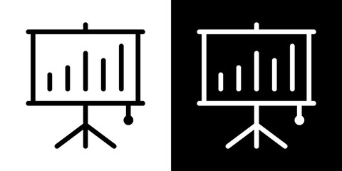 Poster - Presentation Chart Growth Icon Black White Business Graph Vector