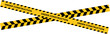 © Sultana Design - under construction tape warning banner. Diagonal Black and Yellow Striped Warning. Security Caution Tape Set. Yellow Warning Ribbons. Abstract Stripes for Police