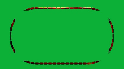 Wall Mural - Golden 3D dotted round type shape shining and animation on green screen background for creative project