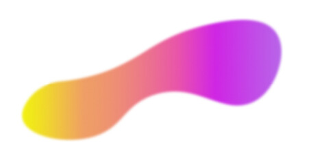 Poster - Abstract fluid blob shape with vibrant yellow to purple gradient isolated on transparent background