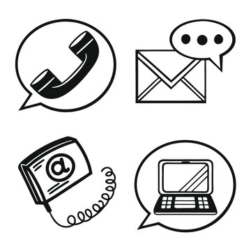 Contact icons graphics illustration