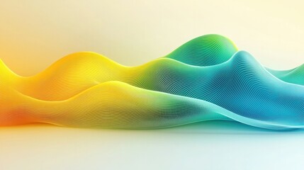 Leinwandbilder -  Dynamic wave patterns of colorful 3d surfaces in abstract digital art studio environment artistic perspective
