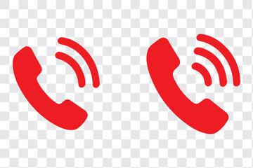 Poster - black telephone icon on the white  background