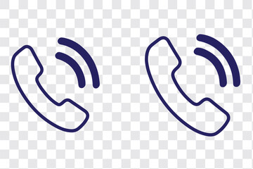 Poster - black telephone icon on the white  background