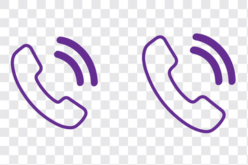 Poster - black telephone icon on the white  background