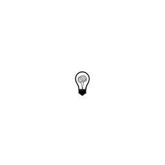 Poster - Vector Light Bulb Featuring Brain Graphic for Innovation and Cognitive Process Illustration

