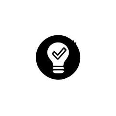 Poster - Vector Light Bulb Featuring Checkmark for Creative Idea Validation and Success Illustration