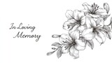 condolence card with flowers in loving memory illustration