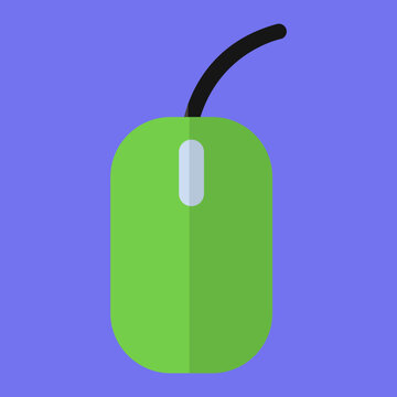 Green Computer Mouse Vector Illustration