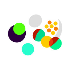Poster - Abstract Composition of Colorful Circles and an Oval Shape on a Transparent Backdrop, Creating a Playful and Modern Design with Overlapping Elements and Geometric Forms