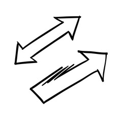 Poster - Contrasting Black Arrows Facing Opposite Ways on a Clear Background, Representing Conflict, Opposition, and Alternative Routes in a Modern Graphic