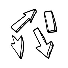 Poster - Hand Drawn Black Arrows: A Set of Directional Indicators for Navigation, Guidance, and Visual Emphasis on Transparent Background for Versatile Design Applications