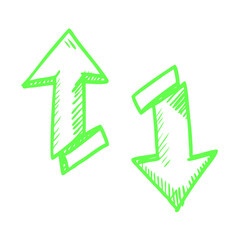 Poster - Hand Drawn Exchange Arrows Illustration: A Dynamic Visual Depiction of Interchange, Conversion, and Reciprocity, Ideal for Conveying Concepts of Transfer and Shift