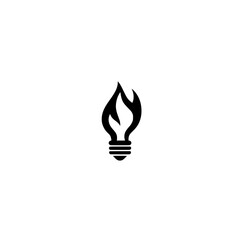 Poster - Vector illustration of fiery light bulb symbolizing hot ideas creativity and brilliant solutions