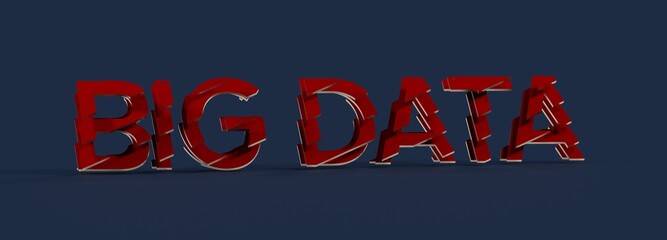 Poster - Abstract 3D rendering of the words 'Big Data' in red, set against a dark blue background. Ideal for technology concepts.