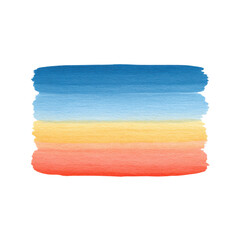 Poster - Watercolor Abstract Stripes in Blue, Yellow, and Coral Colors Perfect for Backgrounds, Art Projects, and Design Themes Transparent background or png