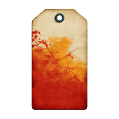 Poster - Colorful Abstract Tag Design with Splashes of Orange and Red for Creative Labeling and Art Projects Transparent background or png