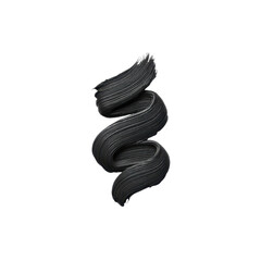 Poster - Black Creamy Texture Swirl Isolated on White Background for Artistic and Creative Applications in Design Transparent background or png