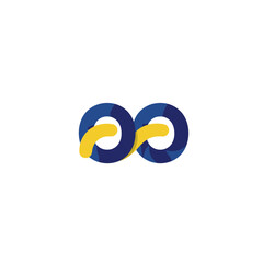 Fototapete - Modern abstract infinity symbol logo design, representing endless connection and continuous flow with a clean, minimalist aesthetic.