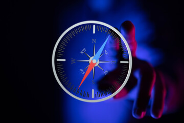 Poster - Find your direction with this digital compass. Ideal for navigation, exploration, and goal setting.