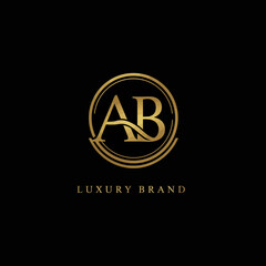 Fototapete - An elegant golden AB monogram logo design, perfectly suited for luxury brands seeking a sophisticated and premium visual identity.