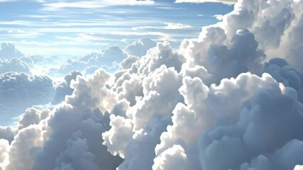 Poster - Expansive View of Fluffy Clouds Under a Bright Blue Sky Generative AI