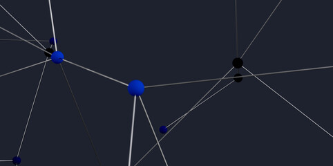 Poster - Stock photo of an abstract network connection with nodes and lines.  Perfect for technology, communication, and connection concepts.