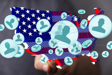 Poster - Visual representation of a national network. Ideal for social media, community, and networking concepts.