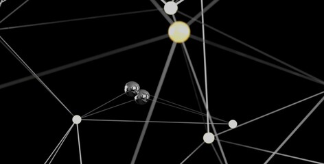 Poster - Modern abstract image depicting a network connection with nodes and lines. Ideal for tech, business, and communication concepts.