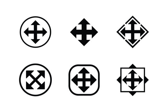 expand icon silhouette vector illustration