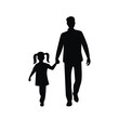 © MrFahim - Father and daughter holding hands walking together family