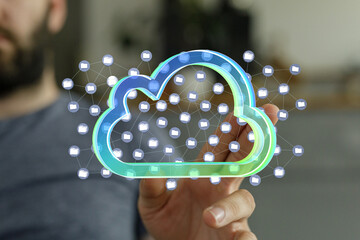 Poster - Secure cloud storage and data sharing.  Access files anytime, anywhere.
