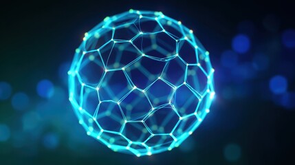 Aufkleber - Abstract representation of a glowing molecular structure with a vibrant background