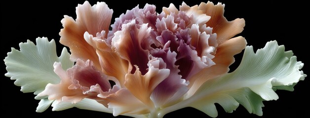 Fototapete - Delicate glass flower showcases intricate petals and light transitions, creating an ethereal effect in a fantasy-inspired setting