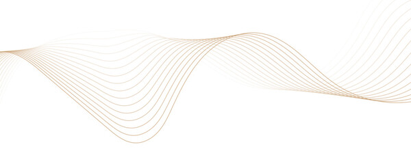 Poster - Abstract golden linear background. Flowing particles future technology concept abstract gradient and gold wave curve lines banner.
