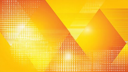 Aufkleber - Geometric abstract background with overlapping glowing triangles in warm yellow and orange tones. Modern digital concept for design, presentation, branding, layout, and minimal visual identity